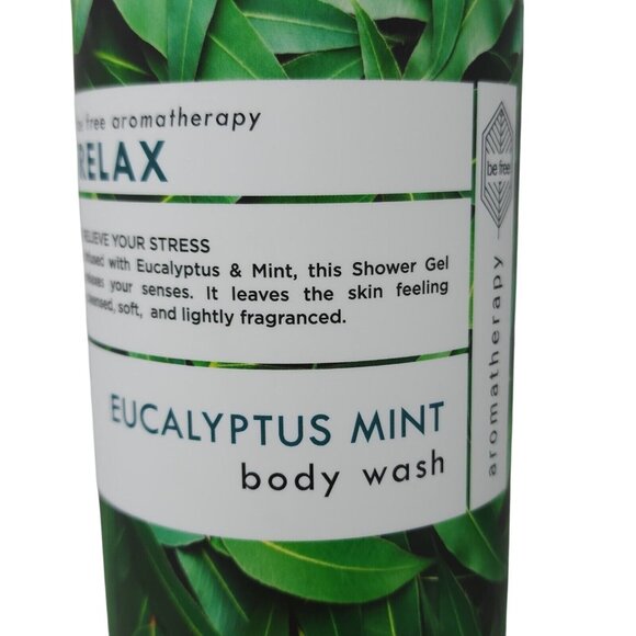 BE FREE aromatherapy RELAX ~ EUCALYTUS & MINT BODY WASH Lot of 2 Stress Relieve - Picture 4 of 6
